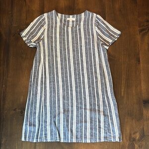 Gray and White Striped Dress